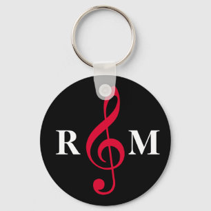 rode trommel met initialen sleutelhanger