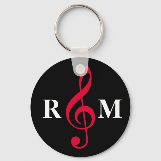 rode trommel met initialen sleutelhanger (Voorkant)