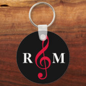 rode trommel met initialen sleutelhanger (Voorkant)