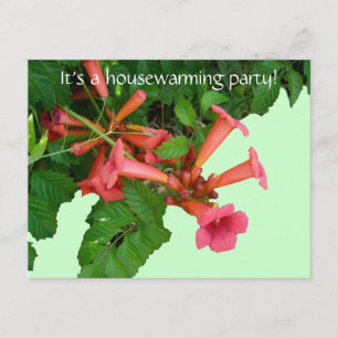 Rode Trompetwijnstok Housewarming Uitnodiging