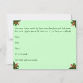 Rode Trompetwinde Huis Verwarmingsuitnodiging Kaart (Achterkant)