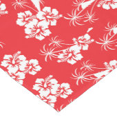 Rode Tropen Hibiscus Bloemen Korte Tafelloper (Hoek)