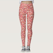 Rode Tropisch Leggings (Voorkant)