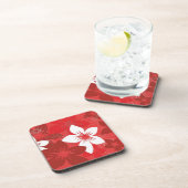  Rode Tropische Bloem Beverage Coaste Bier Onderzetter (Rechterzijde)