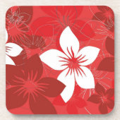  Rode Tropische Bloem Beverage Coaste Bier Onderzetter (Voorkant)