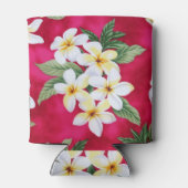 Rode tropische bloemen Koelbox Blikjeskoeler (Achterkant)