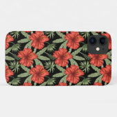 Rode tropische bloemen naadloze groene bladeren Case-Mate iPhone case (Achterkant (horizontaal))