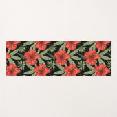 Rode tropische bloemen naadloze groene bladeren yogamat (Voorkant (horizontaal))
