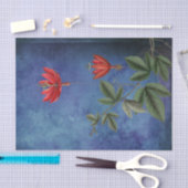 Rode Tropische Bloemen Tissuepapier (Craft)