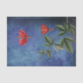 Rode Tropische Bloemen Tissuepapier