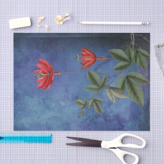  Rode Tropische Bloemen Tissuepapier (Craft)