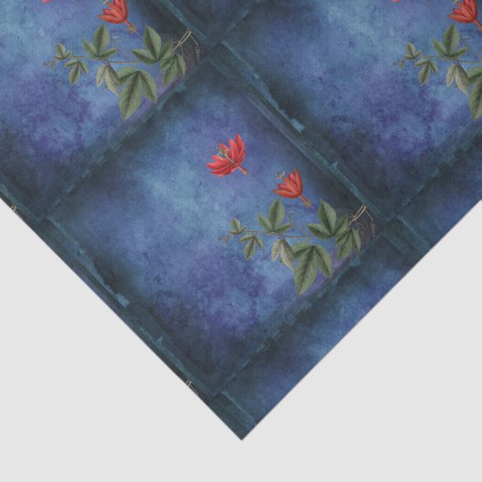  Rode Tropische Bloemen Tissuepapier (Detail)