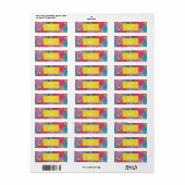 Rode tropische eilanden modern adreslabel etiket (Full Sheet)