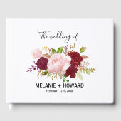 Rode Tropische en romantische bruiloft Gastenboek (Voorkant)