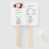 Rode Tropische en romantische bruiloft Handwaaier (Voorkant en achterkant)