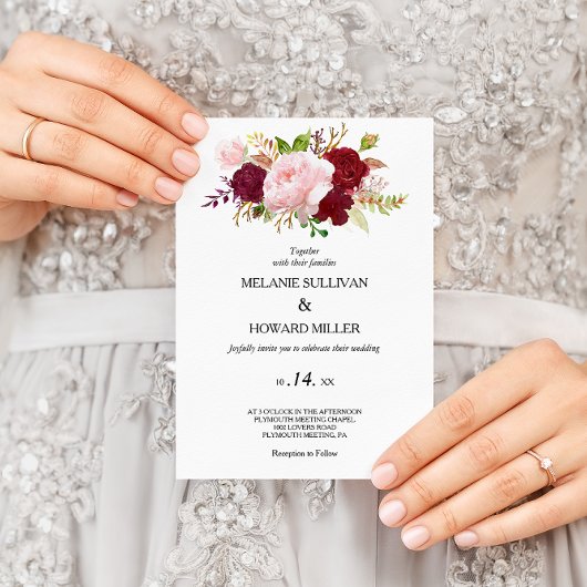 Rode Tropische en romantische bruiloft Kaart