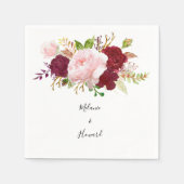 Rode tropische en romantische bruiloft servet (Voorkant)