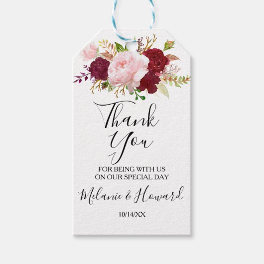 Rode Tropische en Romantische dank Cadeaulabel (Voorkant)