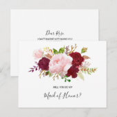 Rode Tropische en Romantische Erebruid Uitnodiging Briefkaart (Voorkant / Achterkant)