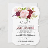 Rode Tropische en romantische Gelofte Vernieuwing Kaart (Voorkant)