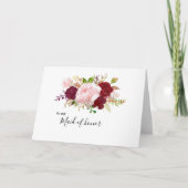 Rode Tropische en Romantische Troudjuffrouw Bedank Bedankkaart (Voorkant)