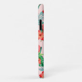 Rode tropische Floral op Baby roze Case-Mate iPhone Case (Achterkant/rechts)