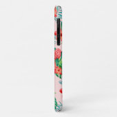 Rode tropische Floral op Baby roze Case-Mate iPhone Case (Achterkant/links)