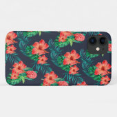 Rode tropische Floral op de marine Case-Mate iPhone Case