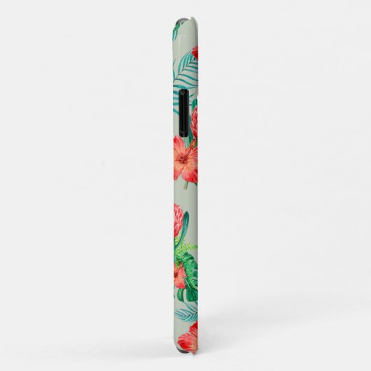Rode tropische Floral op het strand Case-Mate iPhone Case (Achterkant/rechts)