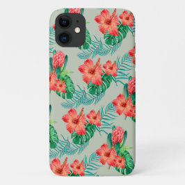 Rode tropische Floral op het strand Case-Mate iPhone Case