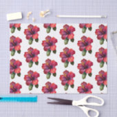 Rode Tropische Hibiscus Bloemen Bruiloft Tissuepapier (Craft)