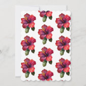Rode Tropische Hibiscus Bloemen Gouden Glitter Ver Kaart (Achterkant)