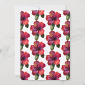 Rode Tropische Hibiscus Bloemen Huwelijk Glitter L Kaart (Achterkant)