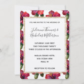 Rode Tropische Hibiscus Bloemen Huwelijk Glitter L Kaart (Voorkant)