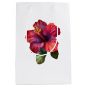Rode Tropische Hibiscus Bloemen Huwelijk Medium Cadeauzakje (Voorkant)