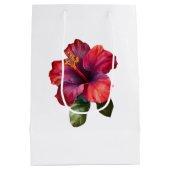 Rode Tropische Hibiscus Bloemen Huwelijk Medium Cadeauzakje (Achterkant)