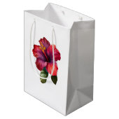 Rode Tropische Hibiscus Bloemen Huwelijk Medium Cadeauzakje (Achterkant Gekanteld)