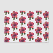 Rode Tropische Hibiscus Bloemige Trouwdag Tissuepapier (Voorkant)