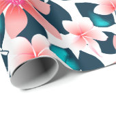 Rode tropische hibiscus cadeaupapier (Rol Hoek)