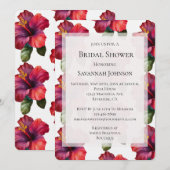 Rode Tropische Hibiscus Floral Vrijgezellenfeest Kaart (Voorkant / Achterkant)