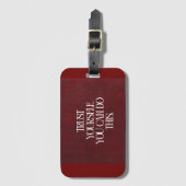 Rode Tropische Palm Bagage Label (Voorkant (verticaal))