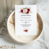 Rode Tropische Quinceañera Verjaardagsfeestje Kaart