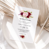 Rode Tropische Quinceañera Verjaardagsfeestje Kaart