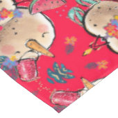 rode tropische sneeuwpop tafelkleed (Gekanteld)