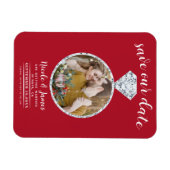 Rode trouwring Bling Foto Opslaan van de datum Magneet (Horizontaal)