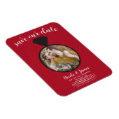 Rode trouwring foto Save the Date Magneet (Rechterzijde)