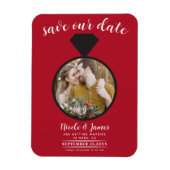 Rode trouwring foto Save the Date Magneet (Verticaal)