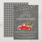 Rode Truck & Buffalo Plaid Kerstfeest Kaart (Voorkant / Achterkant)