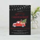  Rode Truck & Buffalo Plaid Kerstfeest Kaart (Staand voorkant)