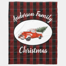 Rode Truck Familie Kerstmis